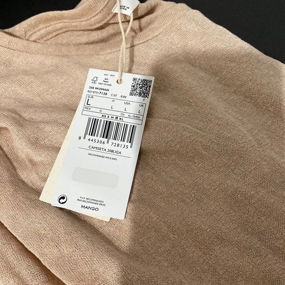*** MANGO *** MANGO blouse with pleats on the shoulders, short sleeves. Size: L - Picture 6 of 11